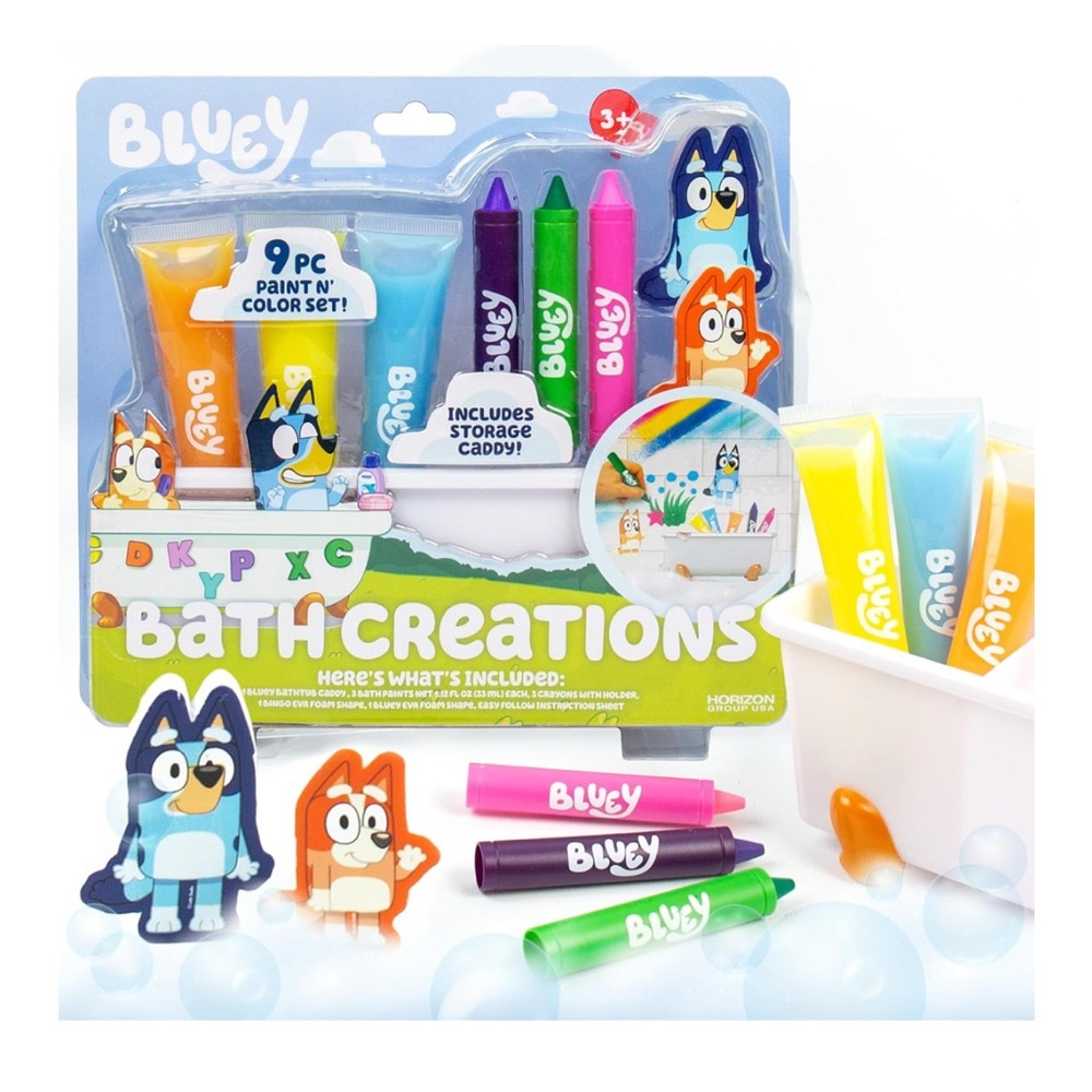 New Bluey Bath Creations, 9-Piece Bluey Activity Set